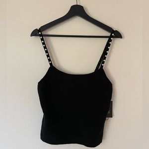 INC INTERNATIONAL CONCEPTS EMBELLISHED STRAP CAMISOLE DEEP BLACK XL